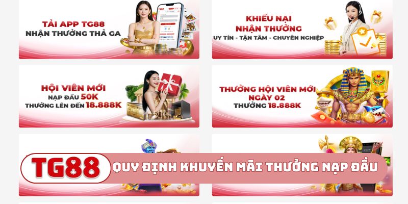 Quy định trong khuyến mãi thưởng nạp đầu