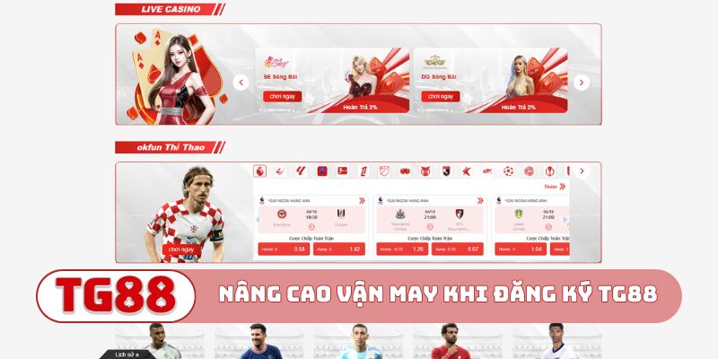 Nâng cao vận may khi đăng ký TG88